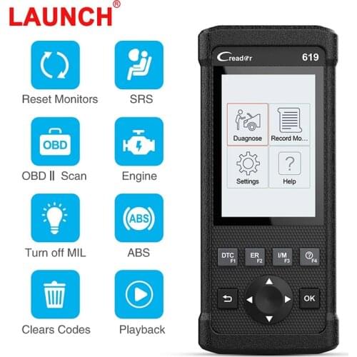 LAUNCH CR619 OBD2 Auto Scanner PRO Code Read Multi Language ABS Airbag SRS Reset Engine System OBDII Car Diagnostic Tool