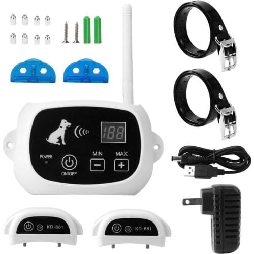 Drop Shipping Wireless 1/2/3 Dog Fence Pet Containment System Transmitter Collar Waterproof Rechargeable no Wire 15-28nf