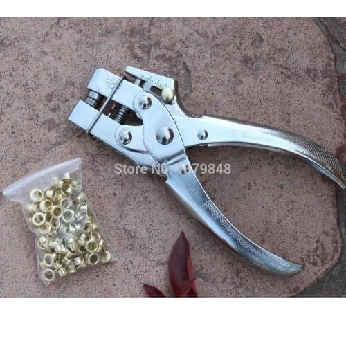Double Function Eyelet Setting+ Hole Maker Fastener Press Eyelet Setter Cloth Snap Hand Tool(Gift 100Pcs Buttons)