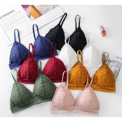 French Style Seamless Bras For Women Lace Deep V Underwear Push Up Bra Wire Free Brassiere Summer Sexy Lingerie Soft Bralette