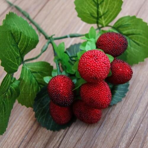 Simulation Fruit Mulberry Branch Bayberry Lychee Raspberry Wild Strawberry Berry Branch