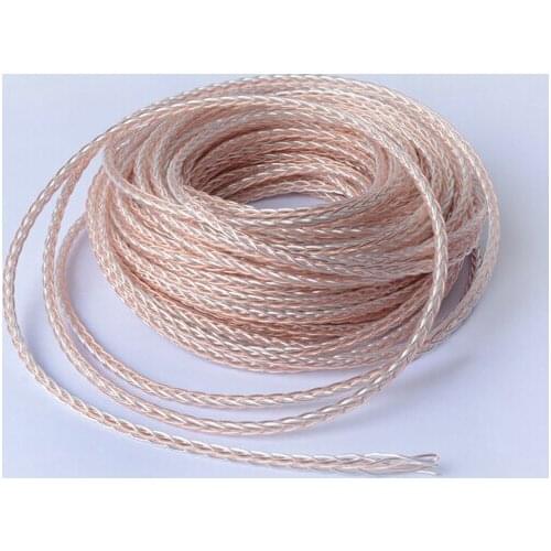 Free shipping DIY 8-core 56 pin Earphone Audio Upgrade cable for headphone Headset Single Crystal Copper 5meter