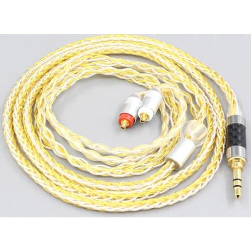 LN007294 8 Core OCC Silver Gold Plated Braided Earphone Cable For Sony XBA-H2 XBA-H3 XBA-Z5 xba-A3 xba-A2
