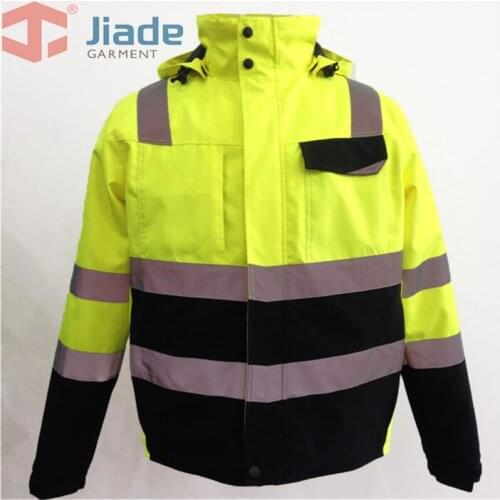 Jiade Mens Work Wear Winter Jacket Reflective High Visibility WinterJacket EN471/ANSI Waterproof Winter Jacket free shipping