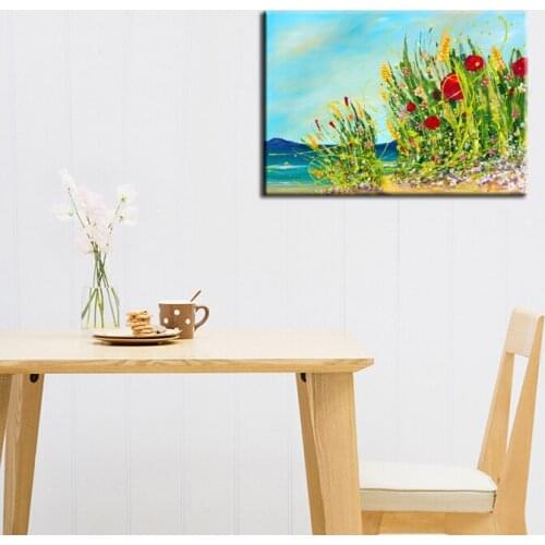 Wholesale High Quality Modern Designed Fresh Colors Flowers Oil Painting On Canvas Hand-painted Modern Decoration Picture