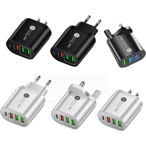 PD20W+QC3.0+2.4A Dual USB Fast Charging Mobile Phone Plug , Suitable for iPhone Samsung Xiaomi