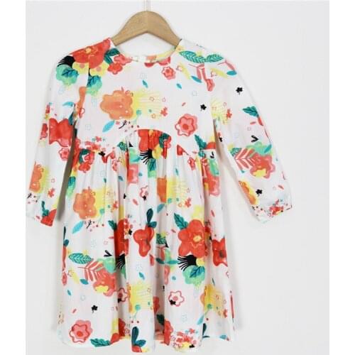 Girls Korean Style Princess Dress Childrens Pattern Printing Cute Princess Long-sleeved Dress 2021 Summer New Toddler Outwear