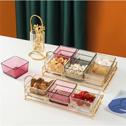 Fruit Plate Snack Dish European Candy Plate Dried Fruit Tray Exquisite Household Tea Snack Plate Nut bowls and plates bowl Glass