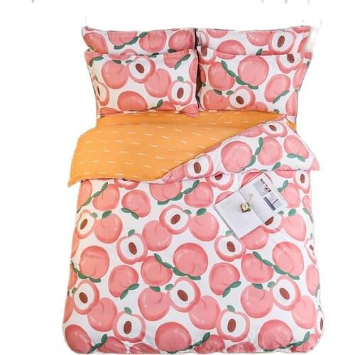 Pink Bedding Set Pear Duvet Cover Bed Sheet Pillowcase for Home