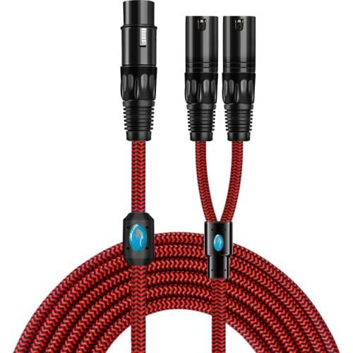 Hifi XLR Splitter Cable for Mixing Console Amplifier Regular 3-Pin XLR Femlale to 2 XLR Male Shielded Audio Cable 1M 2M 3M 5M 8M