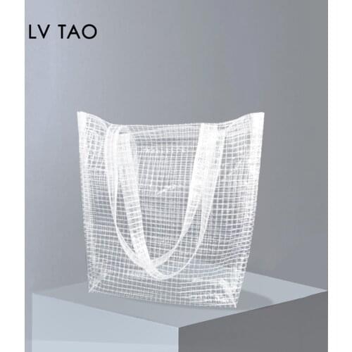 PVC Transparent Clear Summer Tote Pool Beach Viny Bag Minimalist Vacation Shopping Clear Tote Bag Gift for Her