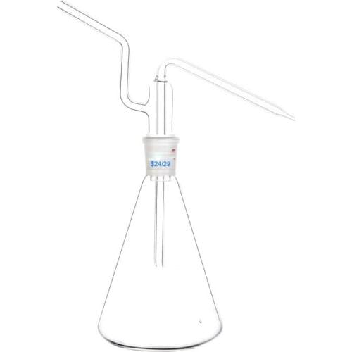Triangle gas washing bottle ,Capacity 500ml,Conical Ground mouth flat flush flask,Gas wash bottle,Shisha hookah