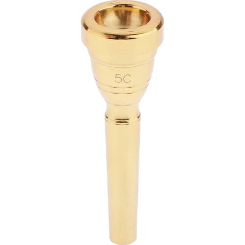 Trumpet Mouthpiece 5C Replacement Musical Instruments Accessories, Gold Plate