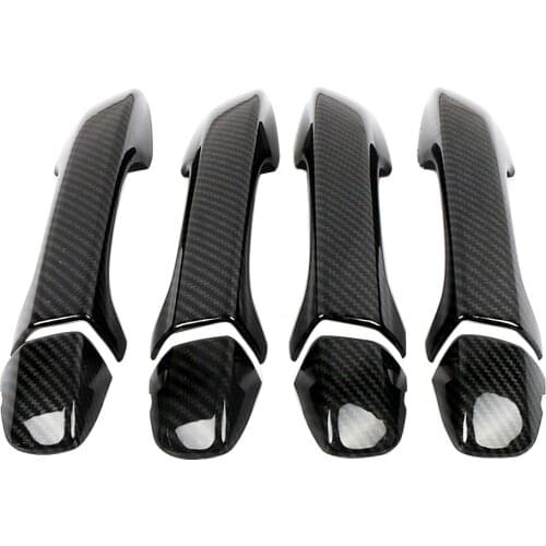 Carbon Fiber Printed For Volkswagen VW Tiguan L 20170 2018 2019 2020 Exterior Parts Car Styling Side Door Handle Cover Trim