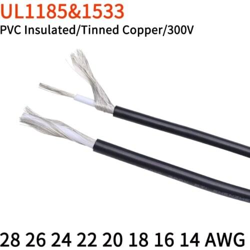 UL1533 1185 Shielded Wire Signal Core 28 26 24 22 20 18 16 14 AWG Channel Audio Single Cable 1C Electronic Copper Shielding Wire