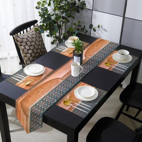 Vintage Moroccan Geometric Table Runner Table Mats Cover For Home Wedding Banquet Festival Party Catering Hotel Table Decoration