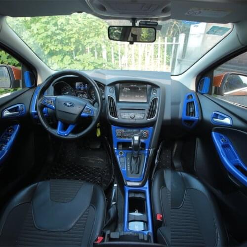 Foal Burning Car Blue Paint Steering Wheel Trim Inner Door Handle Bowl Box Air Vent Cover Sticker for Ford Focus 3 4 MK3 MK4