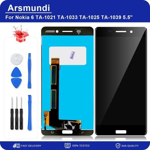 For Nokia 6 N6 TA-1021 LCD Display Touch Screen Digitizer Assembly Replacement Parts For Nokia6 TA-1033 TA-1025 5.5" Screen