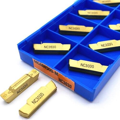 10PCS MGMN500 NC3030/PC9030/NC3020 Slotted Cutting Carbide Blade Lathe Tool Tungsten Carbide Cutting Tools