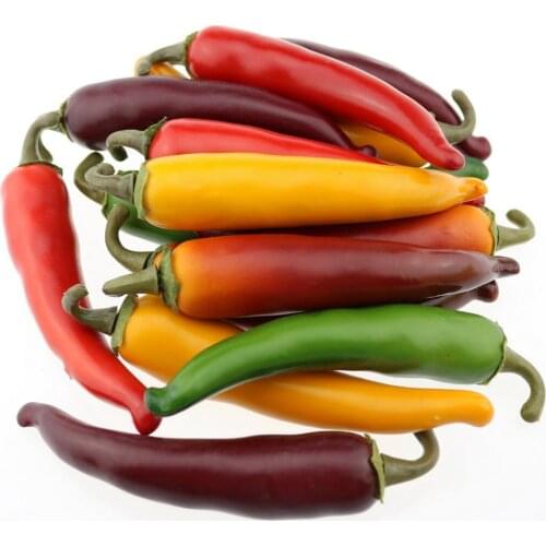 Gresorth 15pcs Artificial Lifelike Pepper Decoration Fake Vegetable Home Party Kitchen Table Food Show