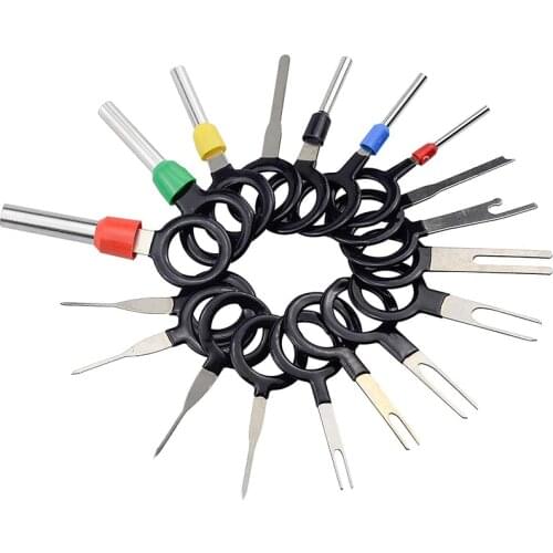 18pcs Wire Terminal Removal Tool Car Crimp Connector Pin Extractor, Trim Wedges and Repair Tools for Door Interior