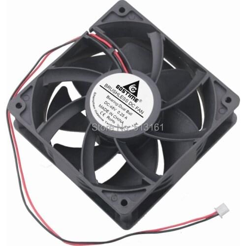 2Pcs Gdstime 120mm DC 48V 12038 12cm 0.25A Dual Ball Bearing Cooler Cooling Fan