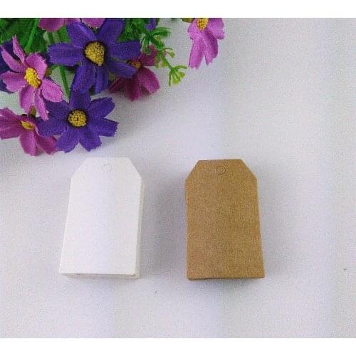 200Pcs Simple Style Blank Kraft Paper Cardboard Tags for Jewelry Boxes Cake Candy Cases Decoration Price Hang Tags Customized