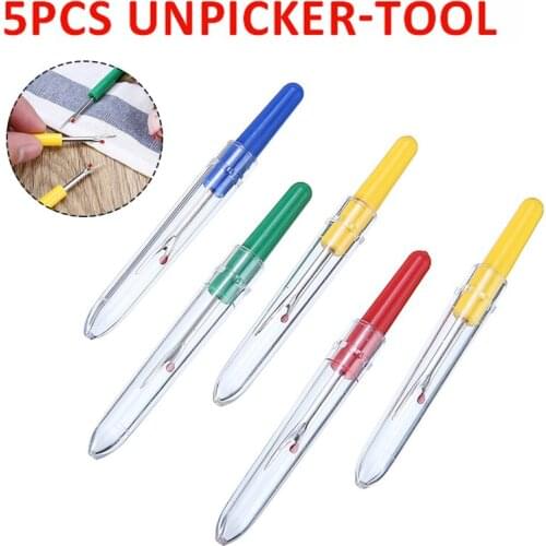 5pcs/set Seam Ripper Thread Sewing Stitch Cutter Unpicker Tool Plastic Craft Stitch Needle Arts DIY Sewing Tools
