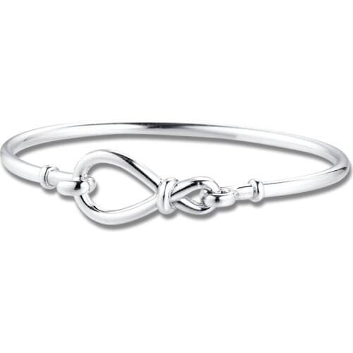 Infinity Knot BangleS For Woman DIY Jewelry Making Sterling Silver Jewelry Beaded Chain Fashion Female Bracelets