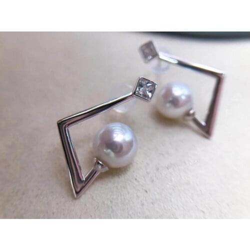 DIY Hot Mounts 925 Sterling Silver Earrings Findings Settings Base Mountings Parts for Coral Pearls Agate Crystal Stones Jade