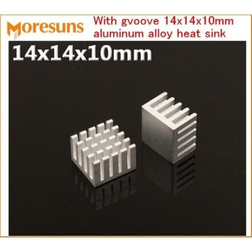 50pcs Groove 14x14x10mm high quality aluminum alloy heat sink router MOS memory cooling fin Chip/CPU/GPU/VGA/LED /IC Cooler