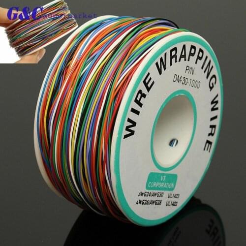 Flexible insulated wire 250M 8P / N B-30-1000 30AWG wrapped cable winder electronics electronics accessories