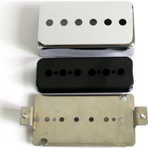 Handmade P90 humbucker size nickel silver cover guitar pickup kits with single coil bobbin and nickel baseplate