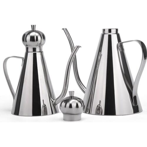 Condiment Storage Container Seasoning Vinegar Dispenser Stainless Steel Oil Bottle Teapot Non-toxic Dustproof Kitchen Accessory