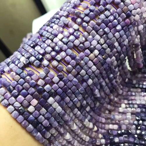 SUGILITE square faceted 4.5-5mm GRADIENT PURPLE COLOE for DIY jewelry making loose beads FPPJ wholesale beads nature