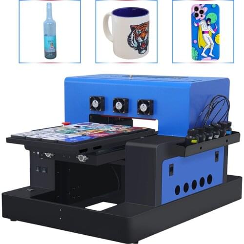 Multifunction LED UV Flatbed Printer A3 Phone Case Print Machine With Rotaty For Bottle Metal Glass Wood Acrylic TPU PVC