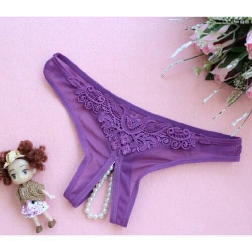 Fashion Sexy Pearl Massage Underwear Seductive Sexy Pants T-Pants Funny Briefs