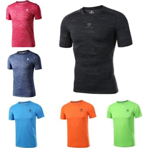 Men T Shirt Sport Tops Tees Quick Dry Fitness Gym t shirt Mens Running Shirts Short Sleeve Sportswear Workout Breathable Top