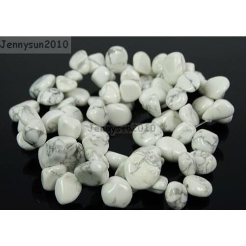 Natural White Howtite Gems Stone Freeform Flat Teardrop Drop Barpque Beads 16'' Jewelry Making Crafts 5 Strands/Pack
