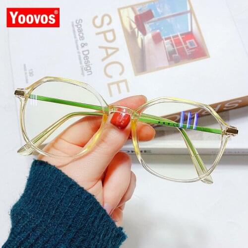 Yoovos Retro Glasses Frame For Women Anti Blue Light Glasses Brand Designer Eyeglasses Frame Women Optics Spectacle Lens Women