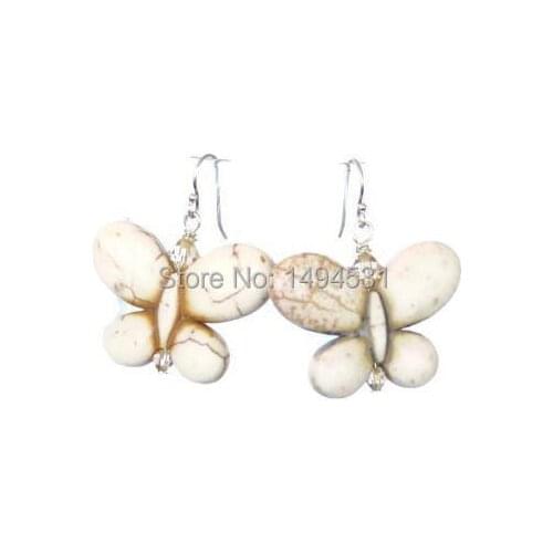 Wholesale Pearl Jewelry White Crystal Beads Butterfly Earrings