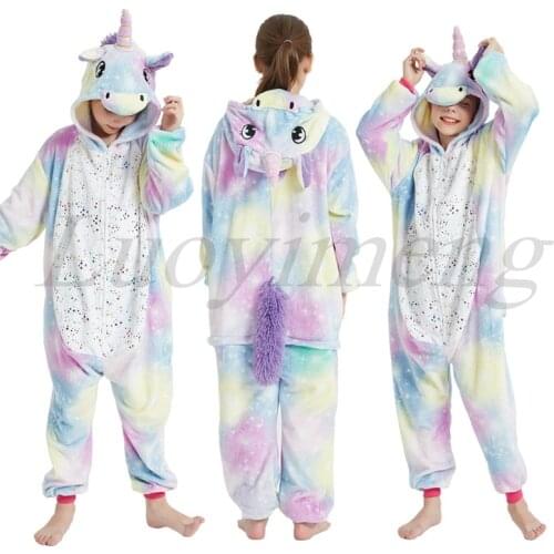 Baby Kids Unicorn Pajamas Boys Girls Hooded Sleepwear Long Sleeve Pijamas Infantil Children Clothing Party Costumes For Teenage