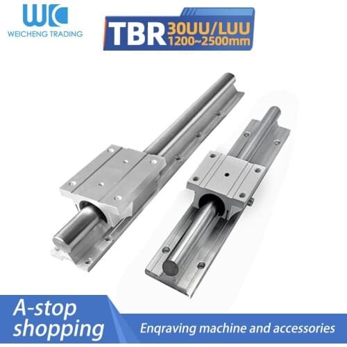Support Linear rails Assemblies 2pcs TBR30 1200mm-2500mm with 4pcs TBR30UU/TBR30LUU Bearing blocks for CNC Router for cnc parts