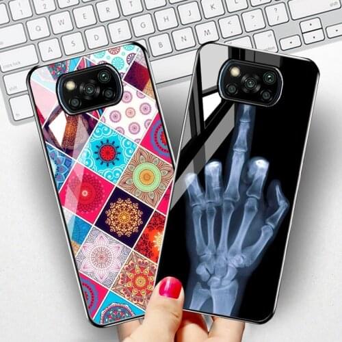 Poco X3 M3 Pro Case Luxury Tempered Glass Funda For Xiaomi Poco X3 NFC F3 F2 Pocophone F1 Redmi K40 X3Pro Cover Wolf Tiger Coque