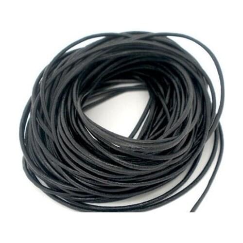 Sg2 Free shipping OLNS 200Meters 1mm Black Round Real Genuine Leather Cord, Wholesale Jewelry DIY Necklace & Bracelet Cord