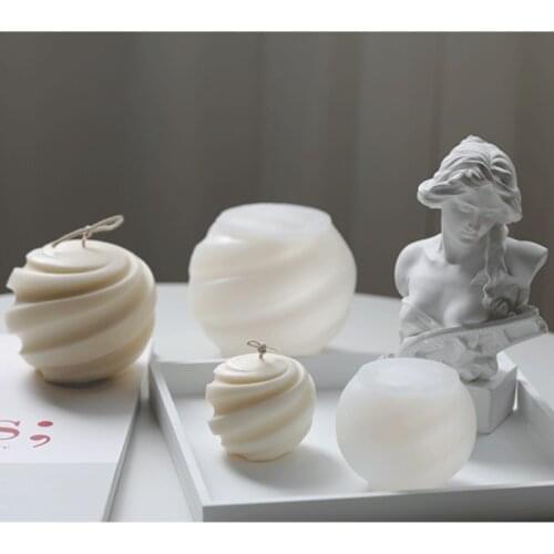 Creative Ball Candle Silicone Mold DIY Simple Geometry Aromatic Plaster Soap Candle Making Gifts Craft Home Decor Supplies