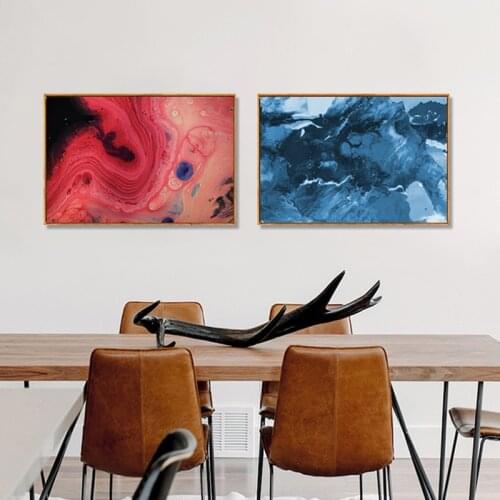 Modern Colorful Abstract Canvas Painting Scandinavian Style Wall Art Poster Flowing Ink Nordic Living Room Home Decoration