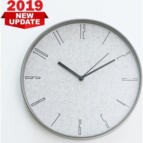 Three Color Creative Mute Digital Wall Clock Fabric Personality Household Clocks Environmentally Friendly Quartz Clock