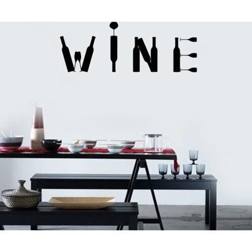 Wine Vinyl Wall Decal Bottles Alcohol Bar Restaurant Decor Stickers Mural A4-043