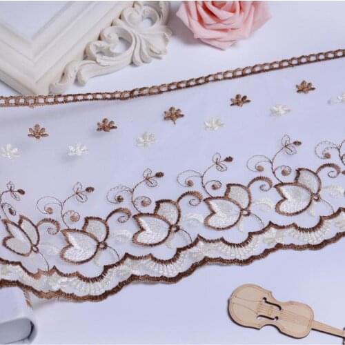 13yards/lot 17cm Wide Lace Trim Embroidered Flowers Lace Fabric Diy For Handmade Sewing Curtains Garment Accessories Tablecloth